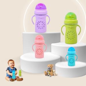 Kids Sun Design Double Handle Sipper Bottle – Leakproof Straw Cup