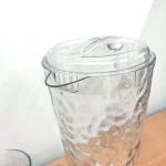 Transparent Crystal Cold Drink Tumbler with Lid & Straw