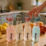 Transparent Water Bottle with Carry Handle (Leakproof)