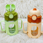 Kids Double Handle Straw Sipper Bottle – Leakproof Drinking Cup