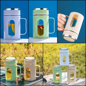 Insulated Glass Tea & Coffee Mug with Handle