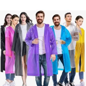 Reusable Hooded Raincoat for Men & Women – Assorted Colors